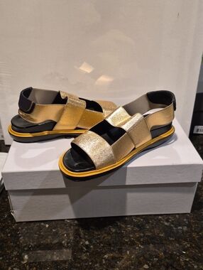 Marni Gold Glitter Strappy Sandals
